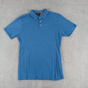 Volcom Mens Blue Heathered Short Sleeve Polo Shirt Size Medium